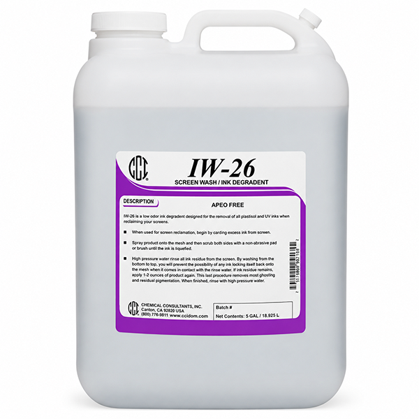 CCI IW26 Ink Degradent-Screen Wash - 5 Gallon