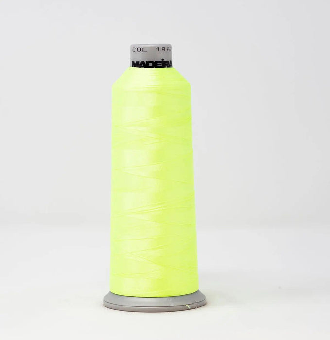 Madeira Polyneon 1867 Fluorescent Green Embroidery Thread 5500 Yards