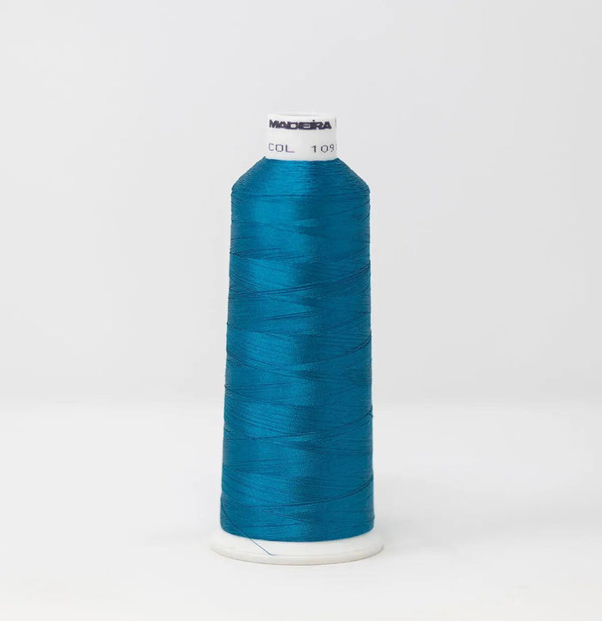 Madeira Rayon 1091 Teal Blue Embroidery Thread 5500 Yards